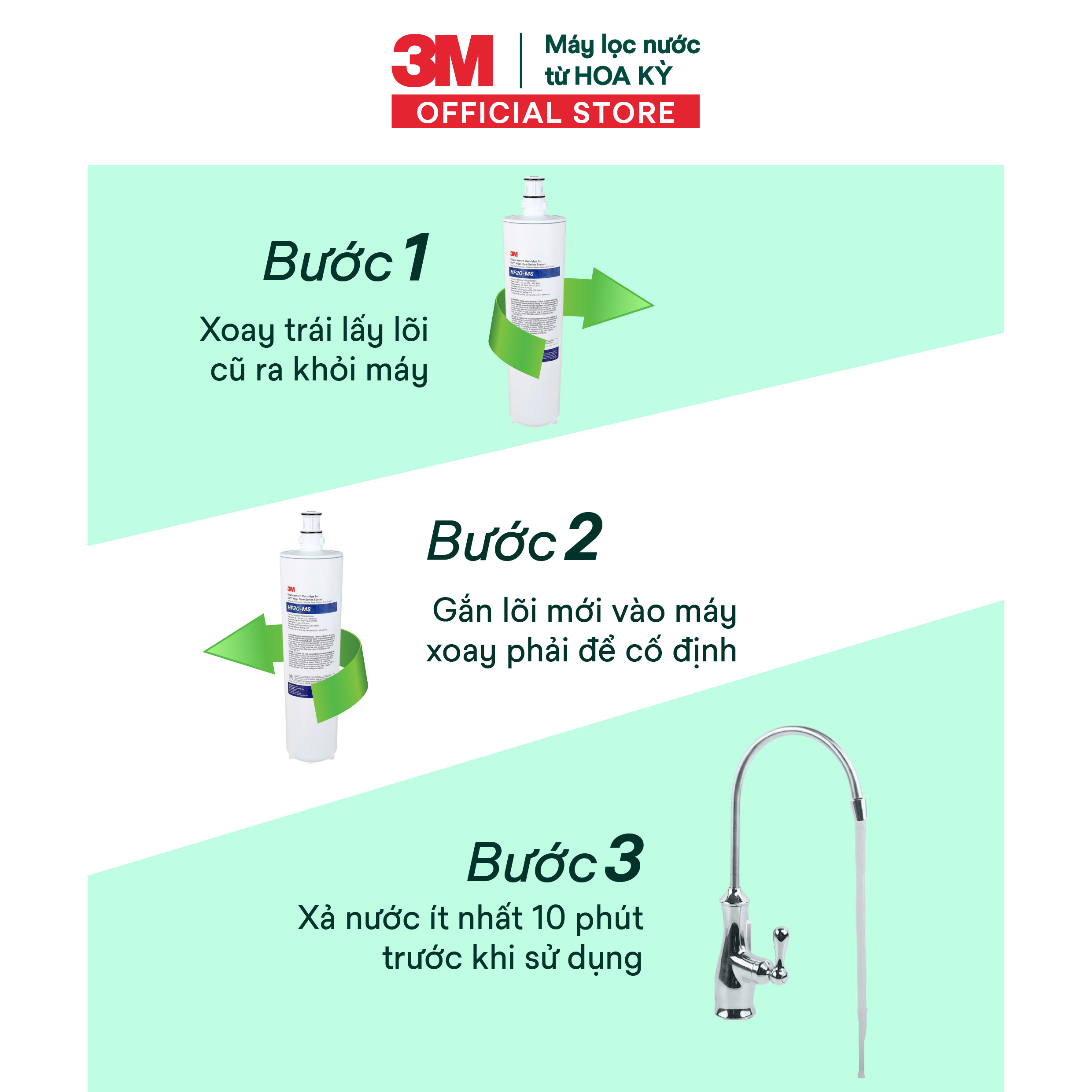 Bộ Sản Phẩm Máy Lọc Nước Lắp Dưới Bồn Rửa 3M BREW120-MS Kèm Lọc Thô Cao Cấp