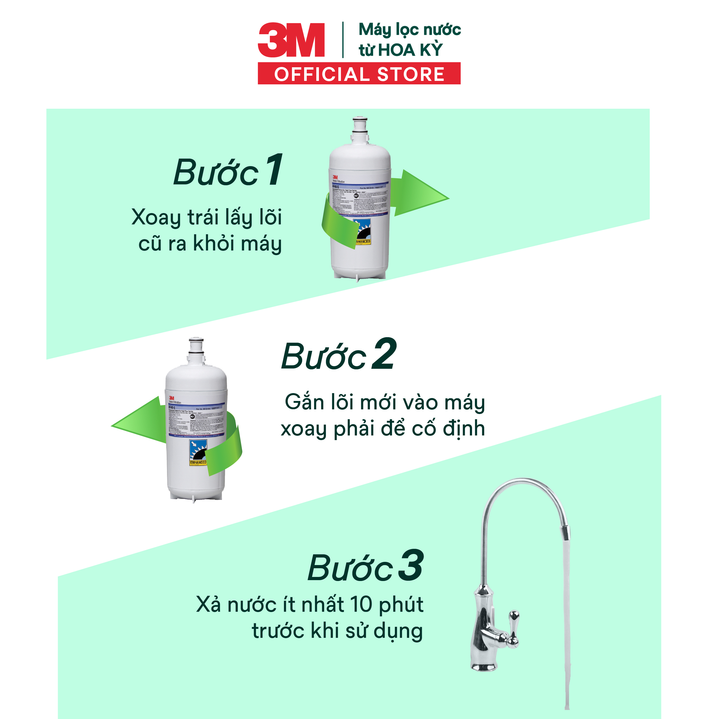 Máy Lọc Nước Lắp Dưới Bồn Rửa 3M ICE140S-WOI Kèm Vòi 3M