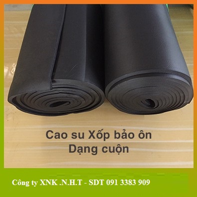 Cao su Xốp bọc bảo ôn dày 5mm 10mm 15mm 20mm 25mm Khổ 1m Black rubber foam