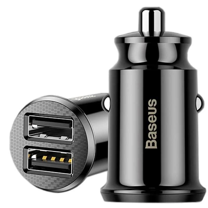 Tẩu sạc đa năng dùng cho xe hơi Baseus Grain Car Charger (5V,  Fast  Charge, 2 cổng USB Car Charger) CCALL-ML01 | BASEUS SAIGON - Đại lý uỷ  quyền chính thức