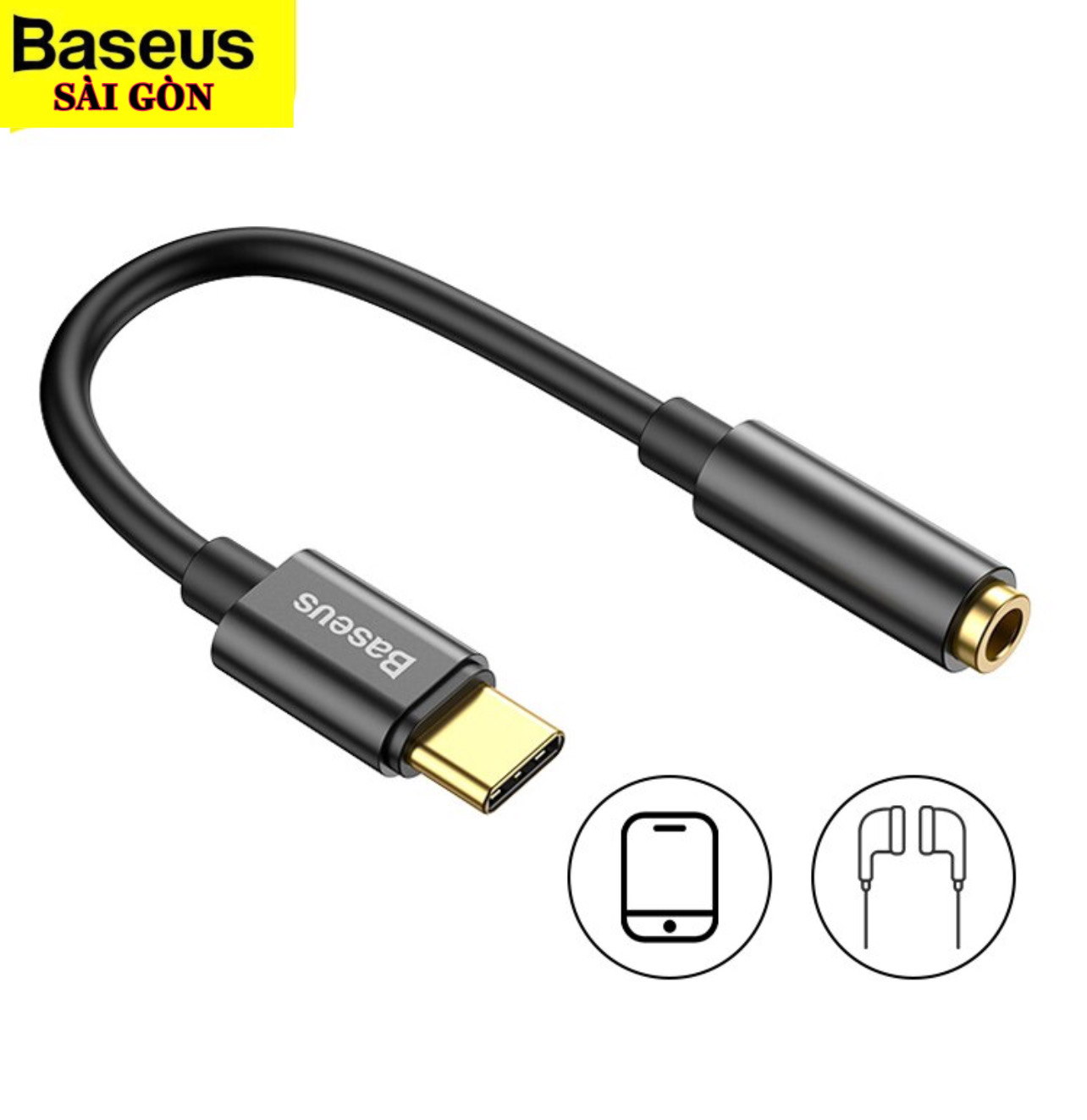 CΓ‘p chuyα»n Type C sang Audio AUX Baseus L54 (Type-C Male to