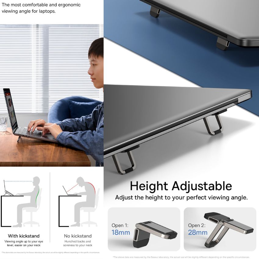 Kickstand Notebook Giá Đỡ Tản Nhiệt Đa Năng Siêu Nhỏ Gọn Cho Laptop/Macbook Baseus Slim ...