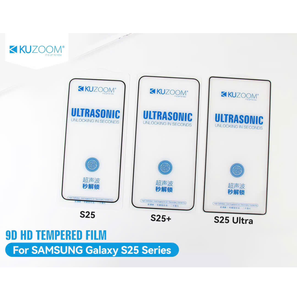 Kính cường lực chống nhìn trộm Kuzoom full màn hình siêu mỏng, cảm ứng vân tay siêu mượt cho các dòng điện thoại Samsung