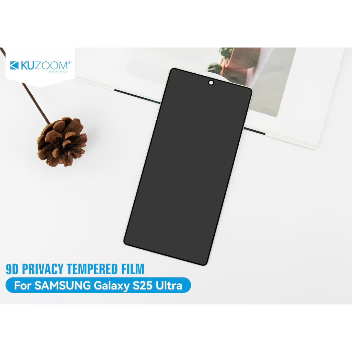 Kính cường lực chống nhìn trộm Kuzoom full màn hình siêu mỏng, cảm ứng vân tay siêu mượt cho các dòng điện thoại Samsung