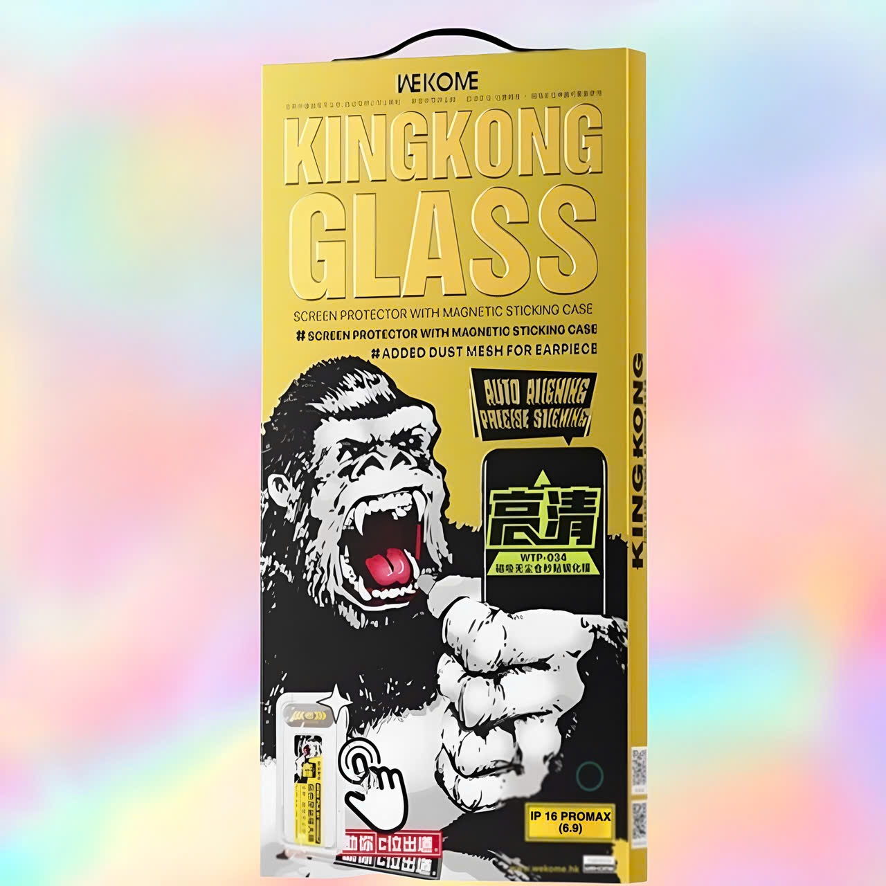 Kính cường lực trong có khung tự dán KING KONG WTP-034 thương hiệu WEKOME cho tất cả các dòng iphone
