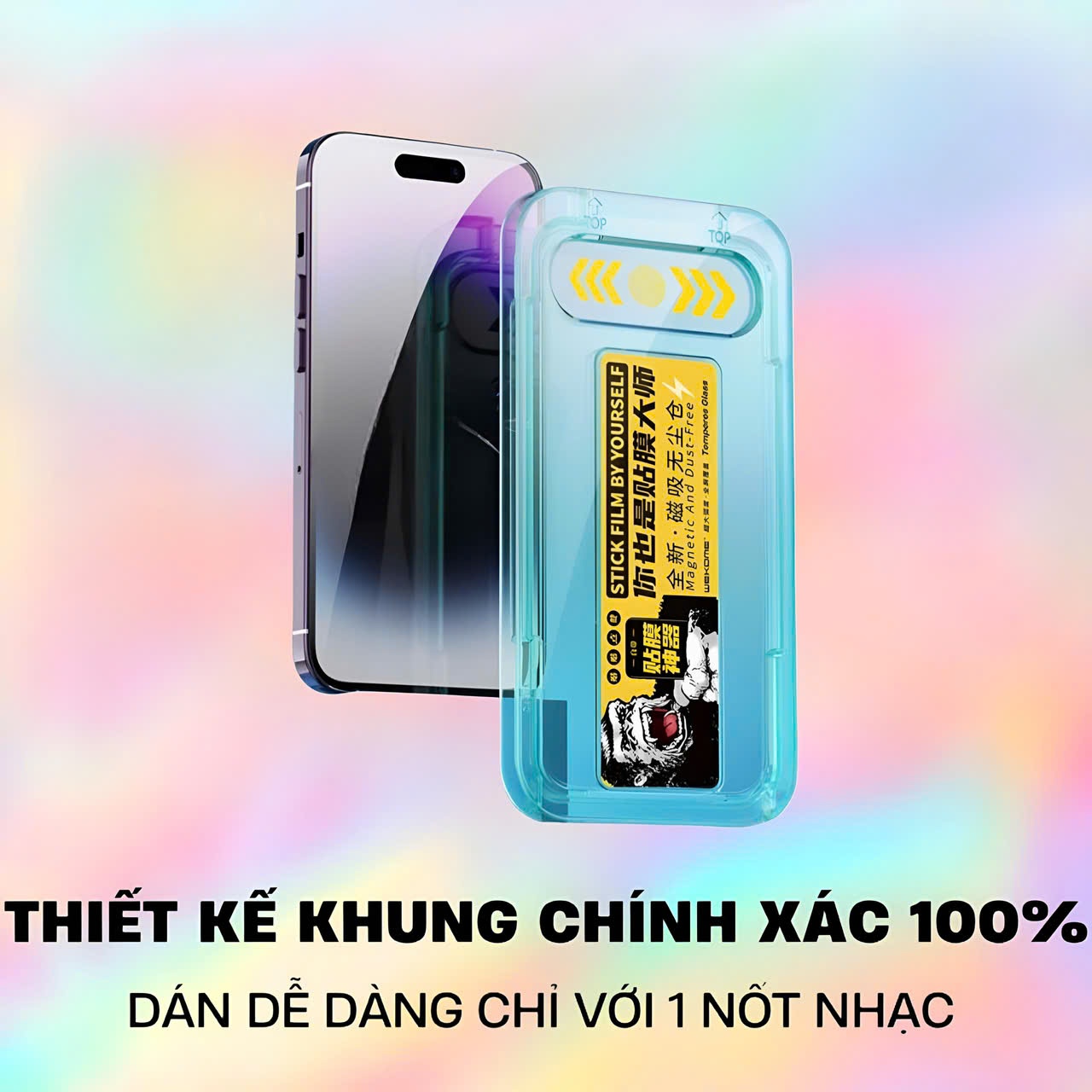 Kính cường lực Iphone 16 trong có khung tự dán KING KONG WTP-034 thương hiệu WEKOME (Hàng chính hãng)