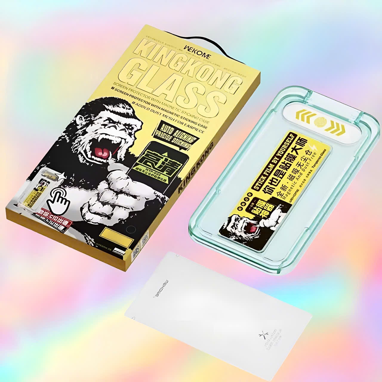 Kính cường lực trong có khung tự dán KING KONG WTP-034 thương hiệu WEKOME cho tất cả các dòng iphone