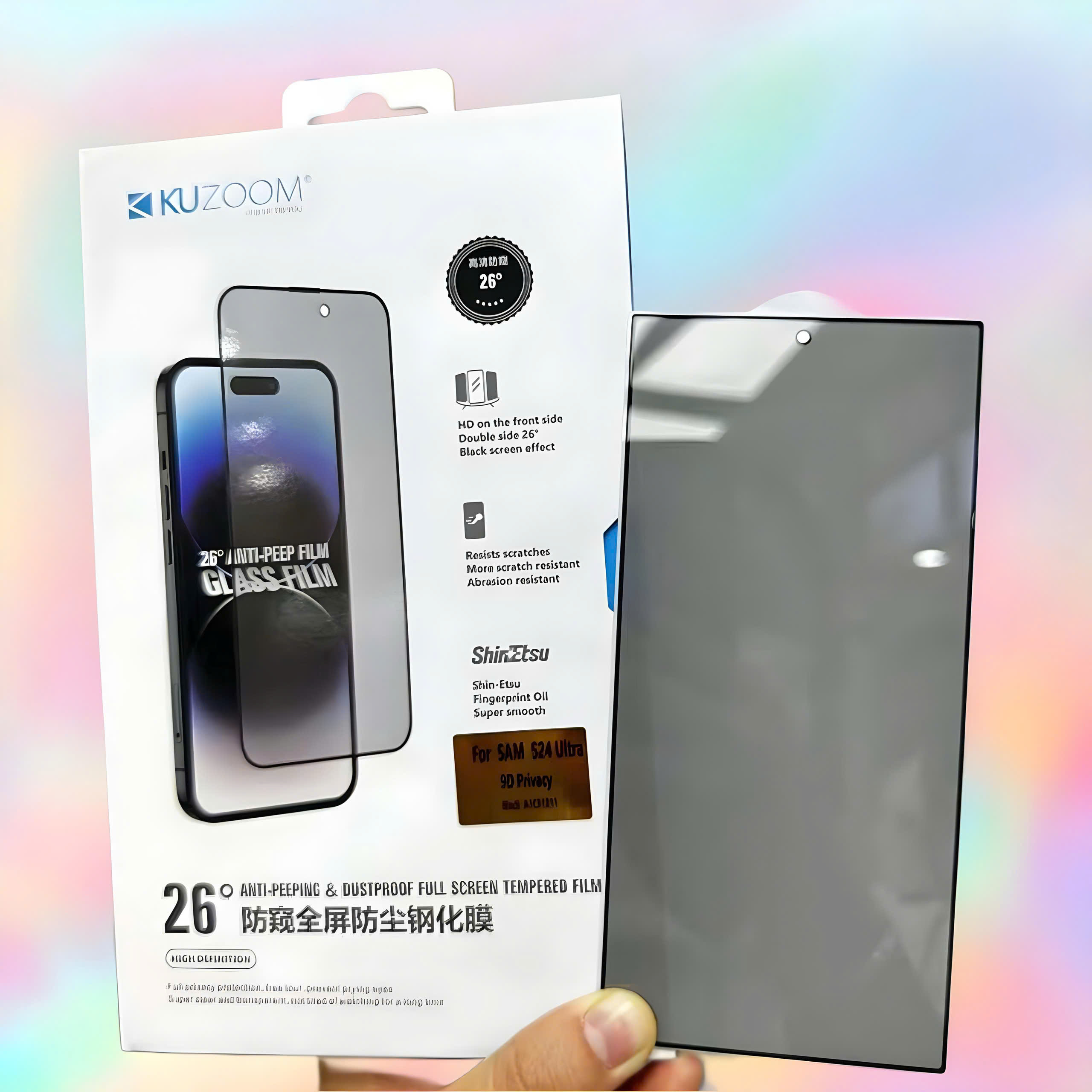 Kính cường lực Kuzoom full màn hình siêu mỏng, cảm ứng vân tay siêu mượt cho tất cả các dòng điện thoại Samsung