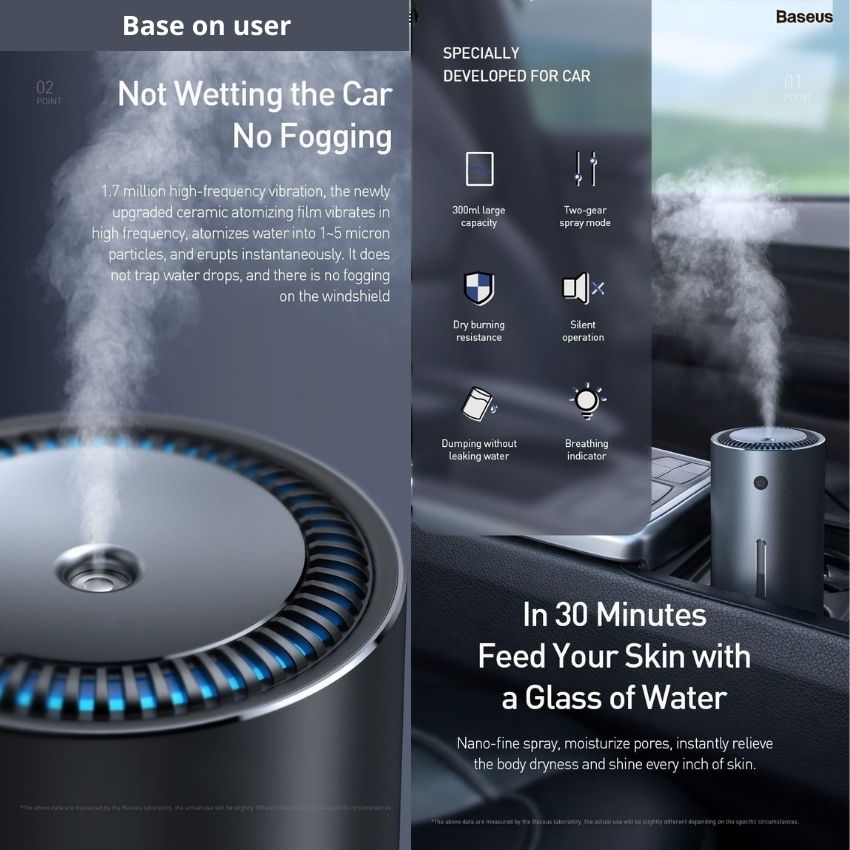 Máy phun sương tạo ẩm dùng cho xe hơi Baseus Moisturizing Car ...