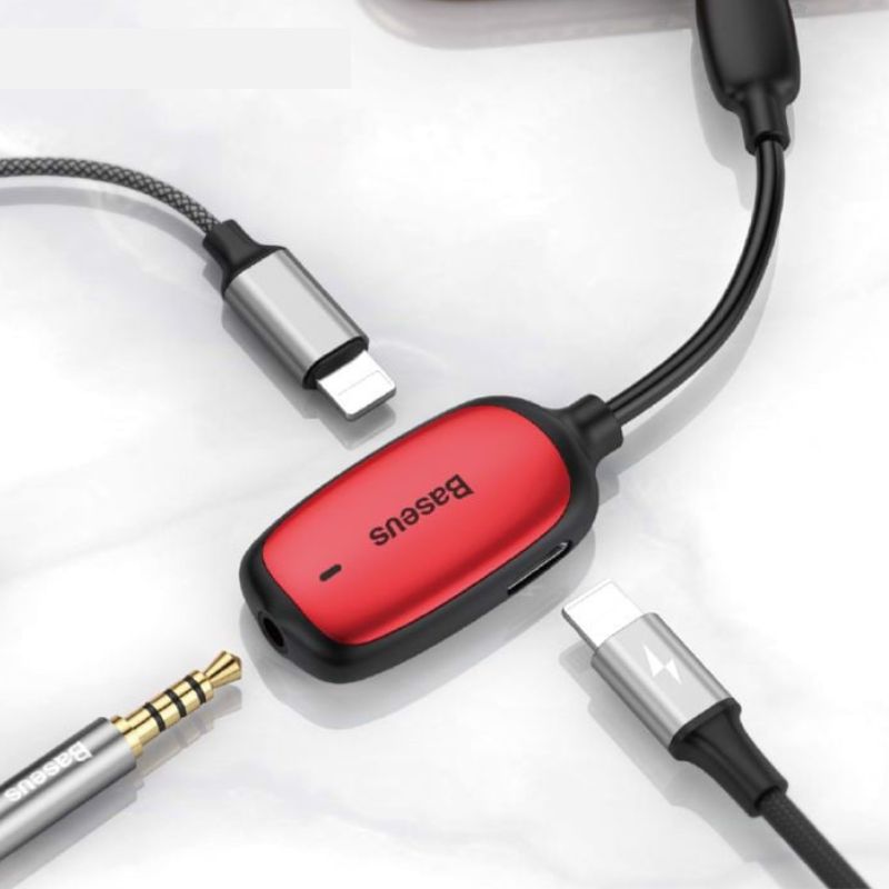 Bộ chuyển cổng Lightning sang Audio AUX  + Dual Lightning Baseus L51  cho iPhone/ iPad (Vừa sạc pin vừa nghe nhạc, có hỗ trợ Micro/ Đàm thoại) |  BASEUS SAIGON -