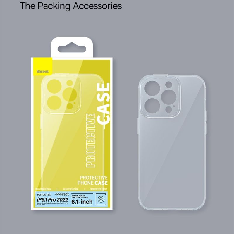 Ốp Lưng Trong Suốt Baseus Simple Clear Case Dùng Cho iPhone 14 Series (Siêu  nét, chống ố vàng)