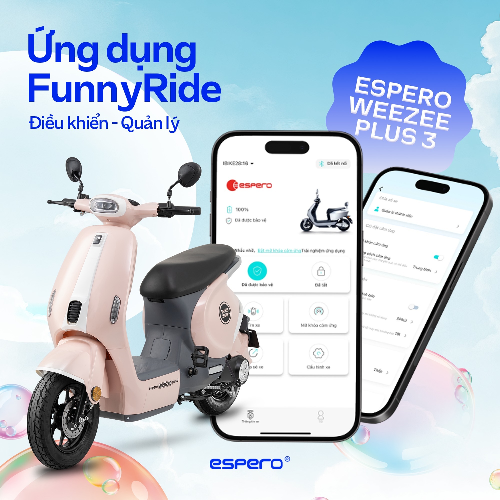 ESPERO WEEZEE PLUS 3 - XE ĐIỆN THÔNG MINH BIẾT BÁO LỖI TỰ ĐỘNG