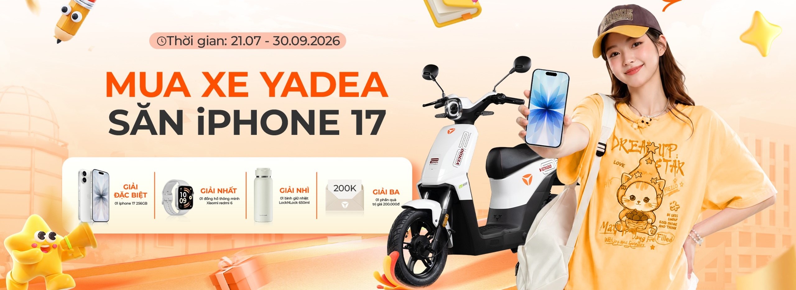 MUA XE YADEA – SĂN IPHONE 17: Tổng Giá Trị Giải Thưởng Lên Đến Hơn 18 Tỉ Đồng