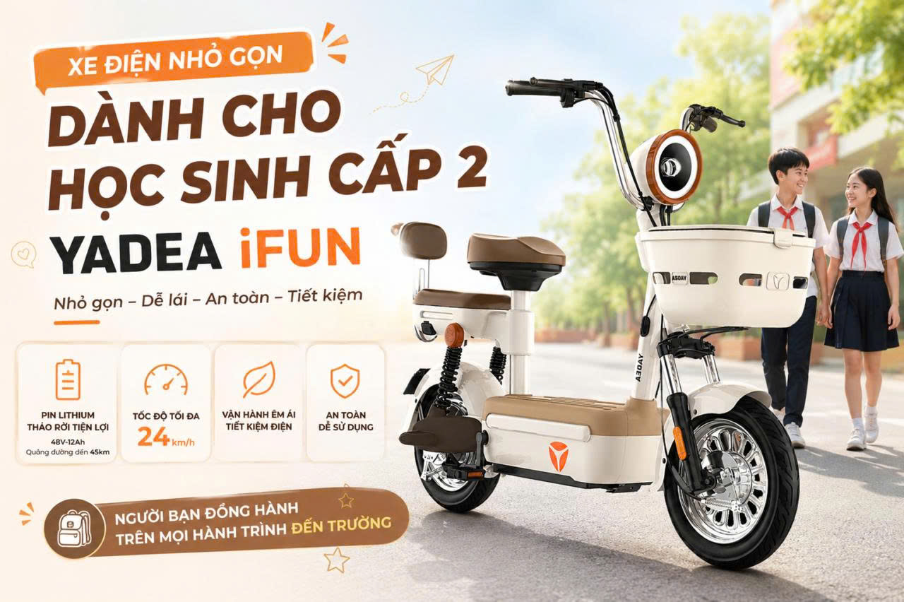 Xe điện nhỏ gọn dành cho học sinh cấp 2 đáng chọn năm 2026