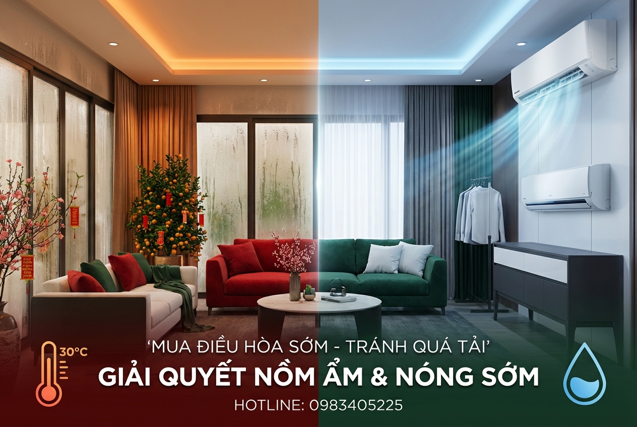 Nồm ẩm kết hợp nóng sớm tại Bắc Giang: Vì sao nên lắp điều hòa ngay lúc này?