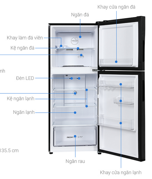 Tủ lạnh Aqua Inverter 189 lít AQR-T220NE(HB) | Điện Máy Văn Chiến