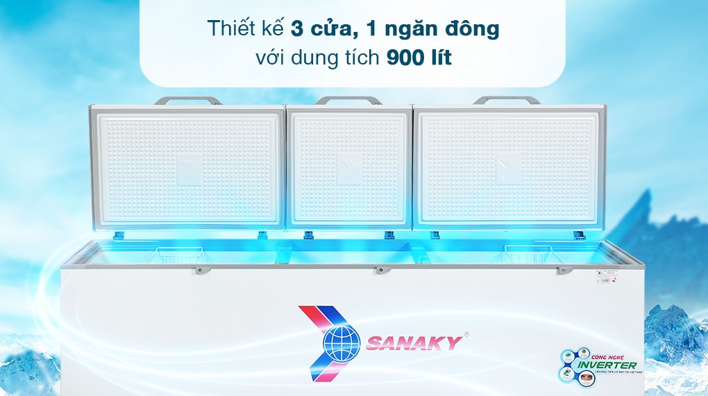Tủ đông Sanaky Inverter 900 lít VH1199HY3