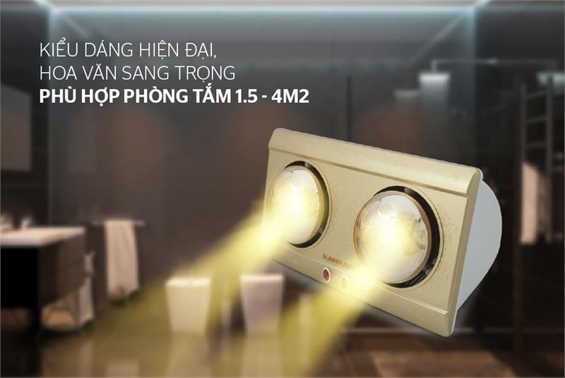 Đèn sưởi nhà tắm Sunhouse SHD3812 - 2 bóng