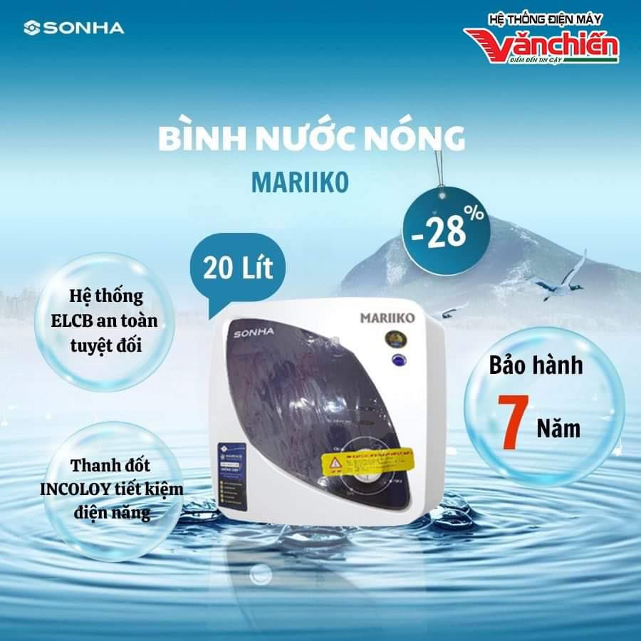 Bình nóng lạnh SƠN HÀ MARIIKO 20L vuông MR5520V