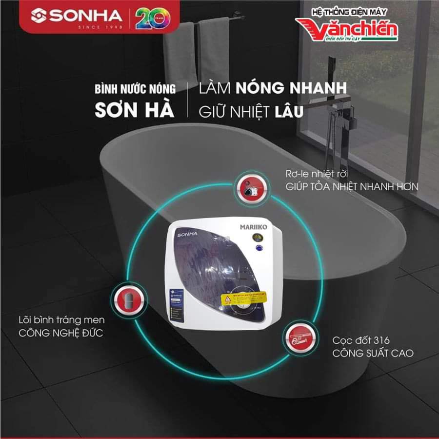 Bình nóng lạnh SƠN HÀ MARIIKO 20L vuông MR5520V