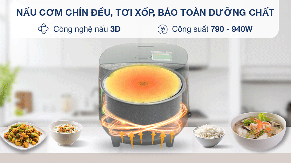 Nồi cơm điện tử Philips 1.8 lít HD4518/62
