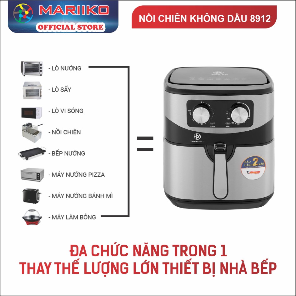 Nồi Chiên Không Dầu 9,2 Lít Mariiko MR8912
