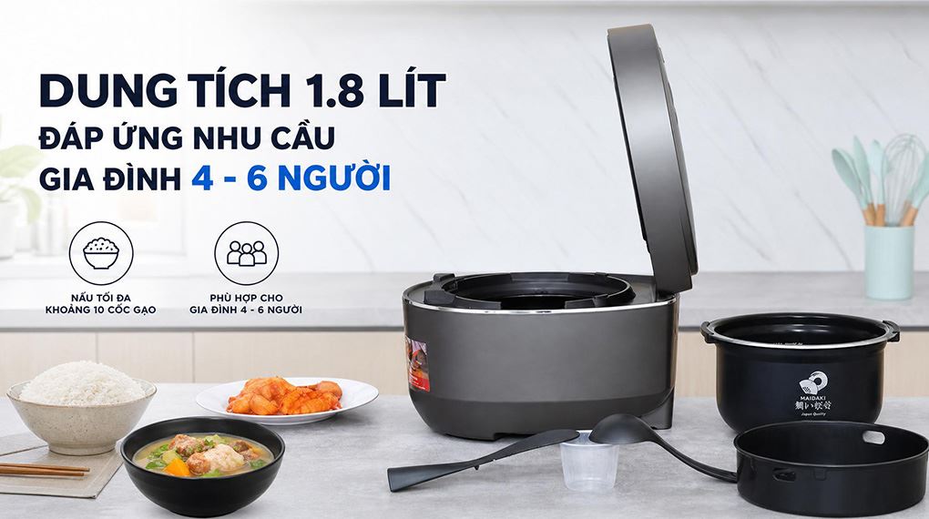 Nồi cơm điện áp suất cao tần Sharp 1.8 lít KS-XW181V-S