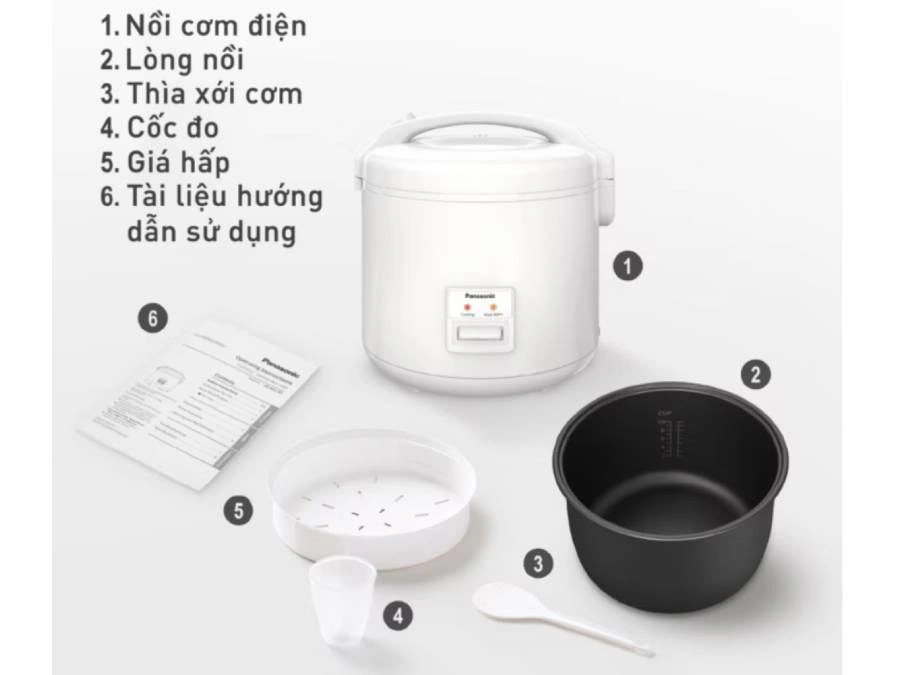 Nồi cơm điện Panasonic 1.8 lít SR-MA181WRA
