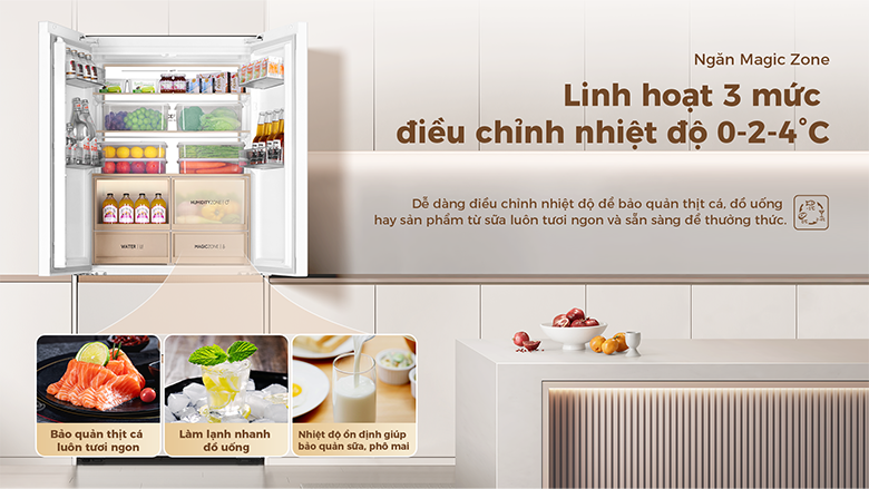 Tủ lạnh Aqua Inverter 515 lít Multi Door AQR-MA590XA(MC)U1