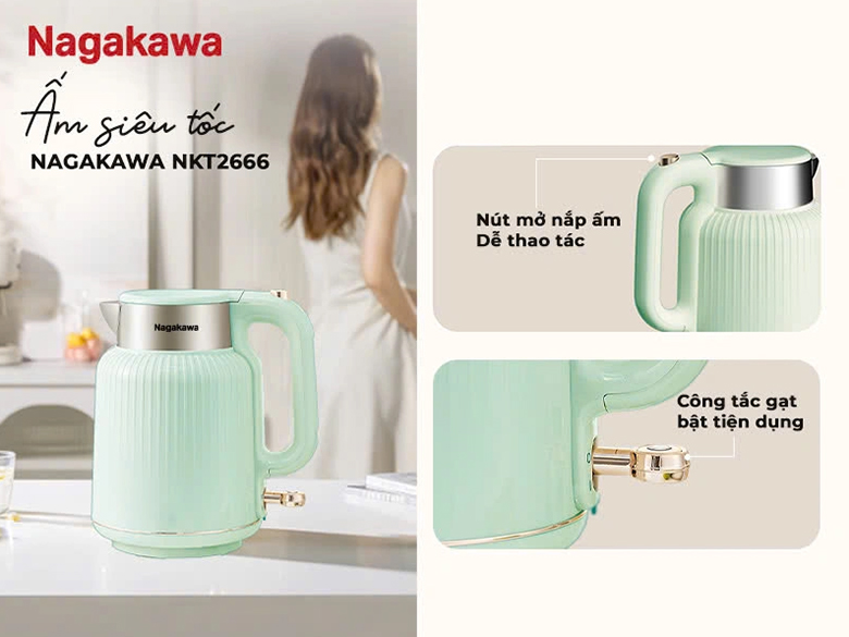 Ấm siêu tốc Nagakawa NKT2666