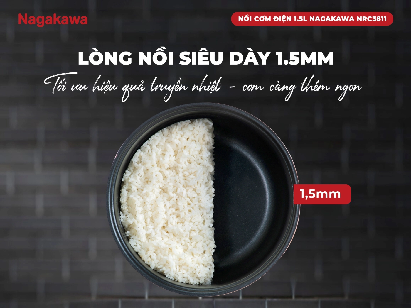 Nồi cơm điện Nagakawa NRC3811