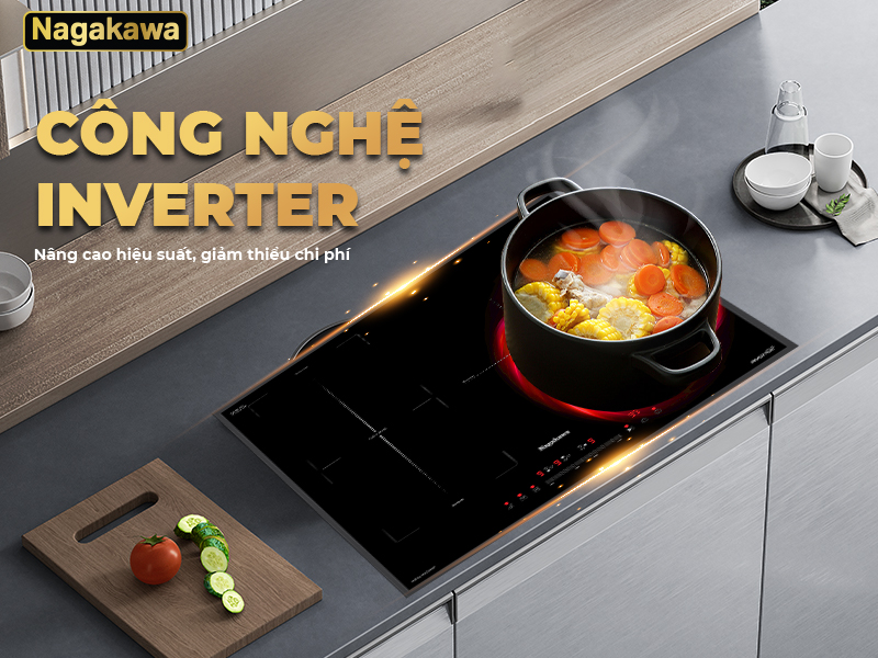 Bếp từ 3 vùng nấu thông minh Nagakawa NK3C05MSF