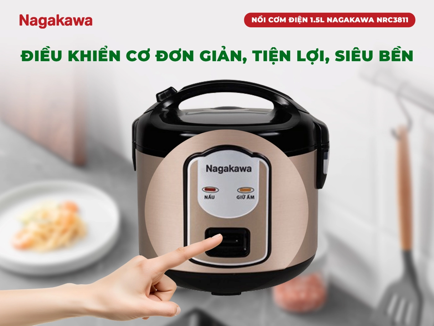 Nồi cơm điện Nagakawa NRC3811