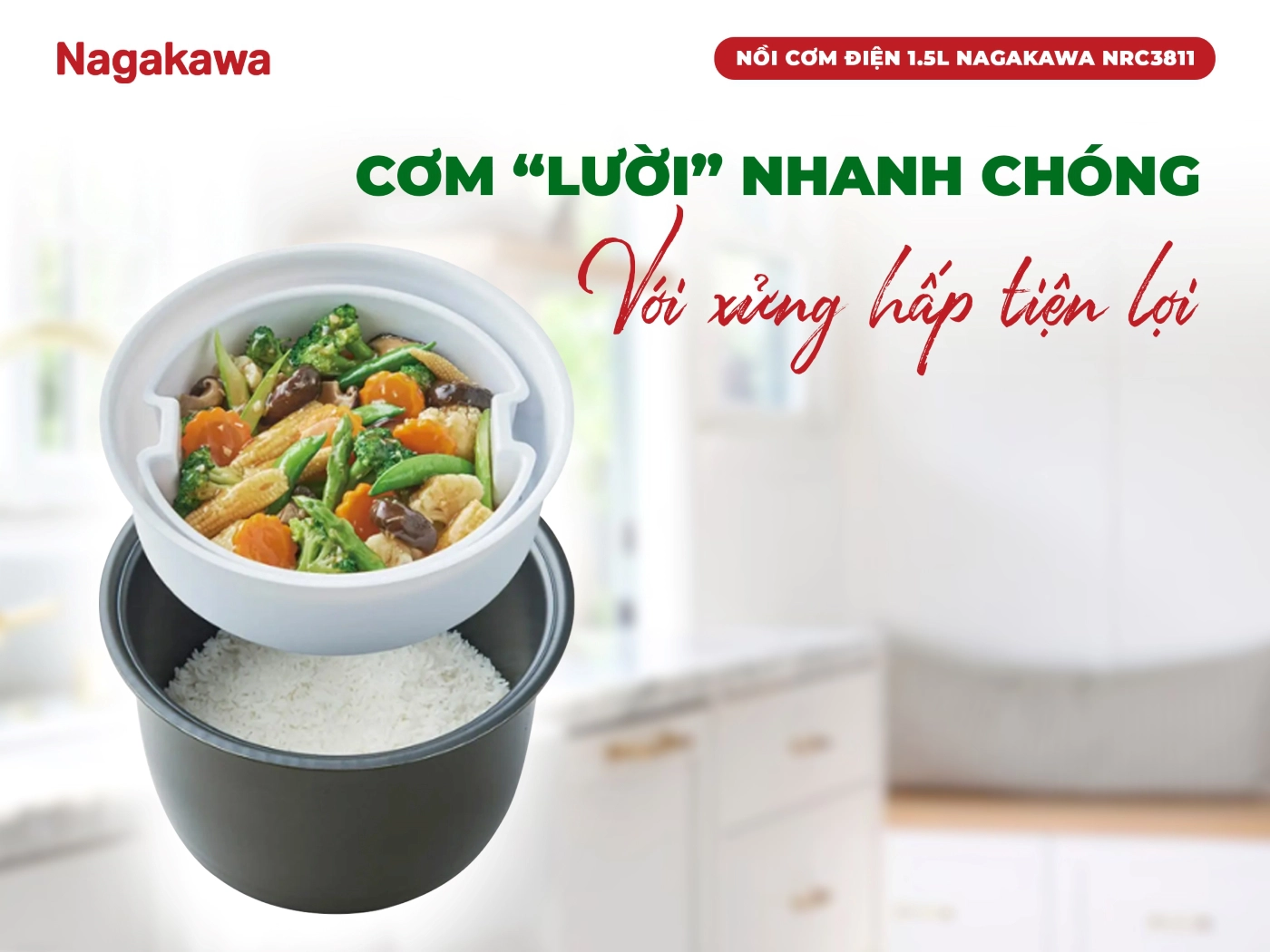 Nồi cơm điện Nagakawa NRC3811