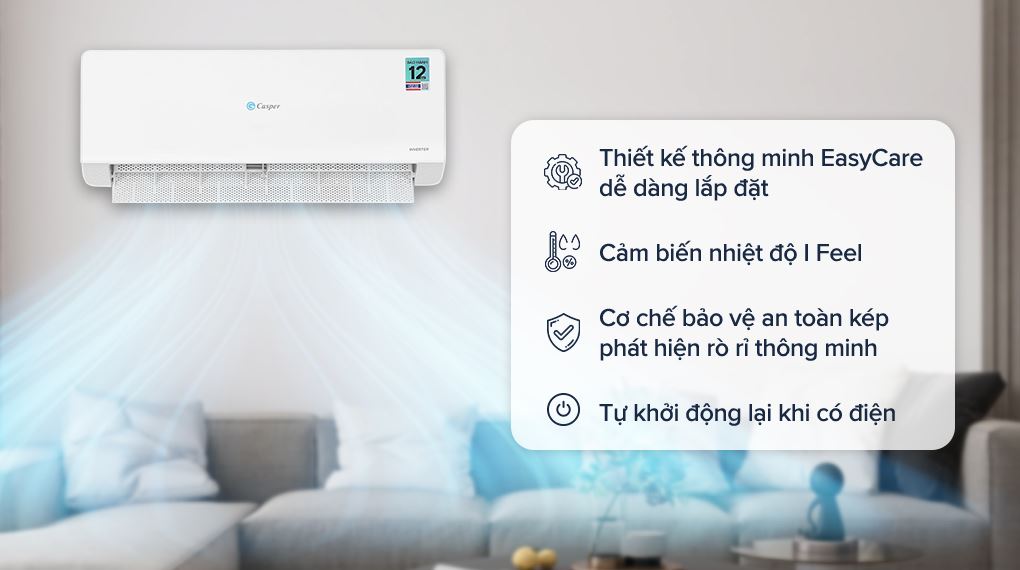 Điều hòa 2 chiều Casper Inverter 9.000BTU QH-09IU36A