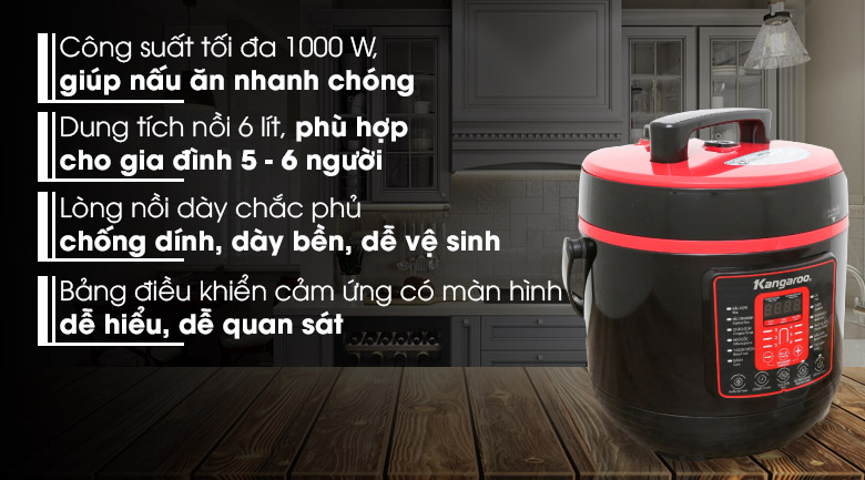 Nồi áp suất điện Kangaroo KG6P2