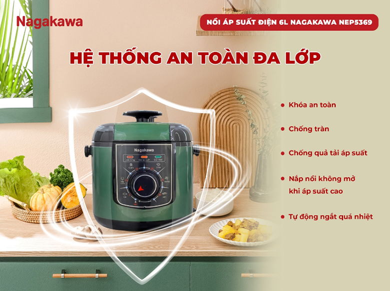 Nồi áp suất điện Nagakawa NEP5369