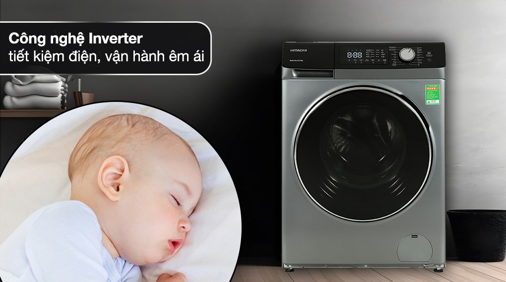 Máy giặt sấy Hitachi Inverter giặt 8.5 kg - sấy 5 kg BD-D852HVOSDG