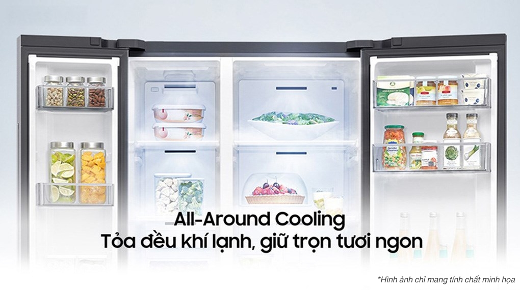 Tủ lạnh Samsung Inverter 635 lít Side By Side RS70F65K2FSV