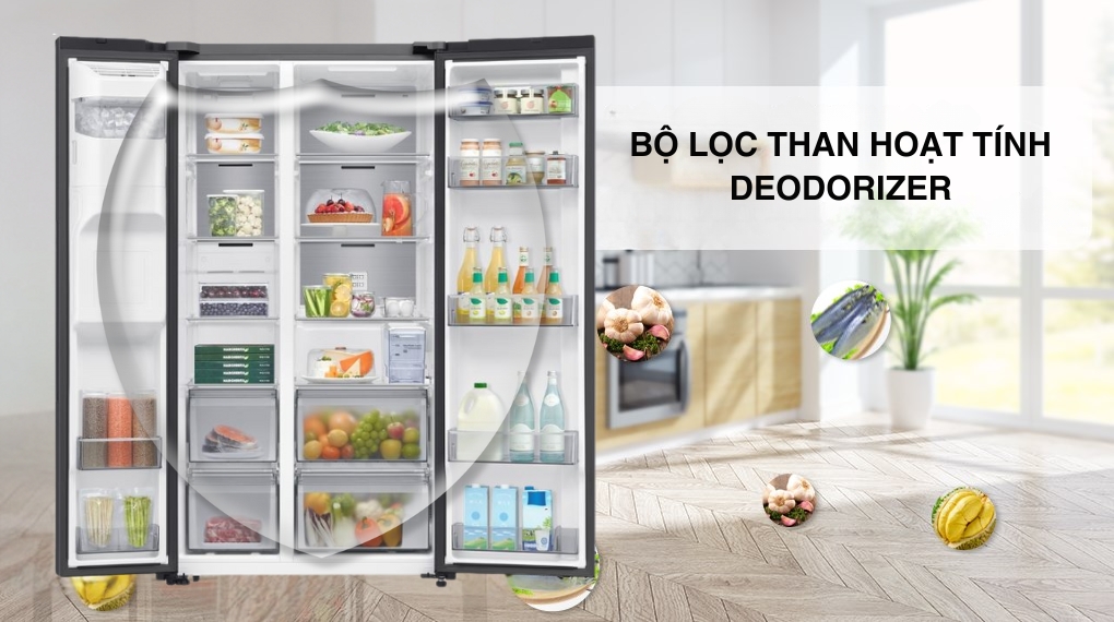 Tủ lạnh Samsung Inverter 635 lít Side By Side RS70F65K2FSV