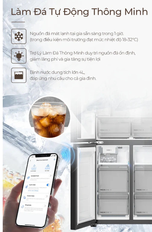Tủ lạnh Aqua Inverter 495 lít AQR-MA570XA(GB)U1