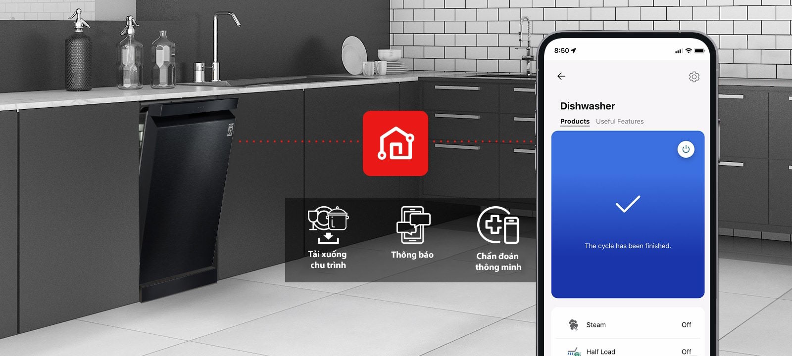 Máy rửa bát độc lập LG LDN14BLA5.ABMPEVN