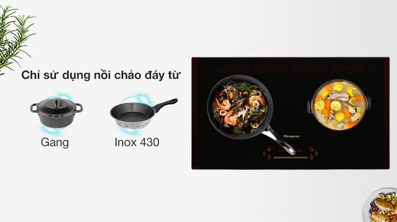 Bếp từ đôi Kangaroo KG851I