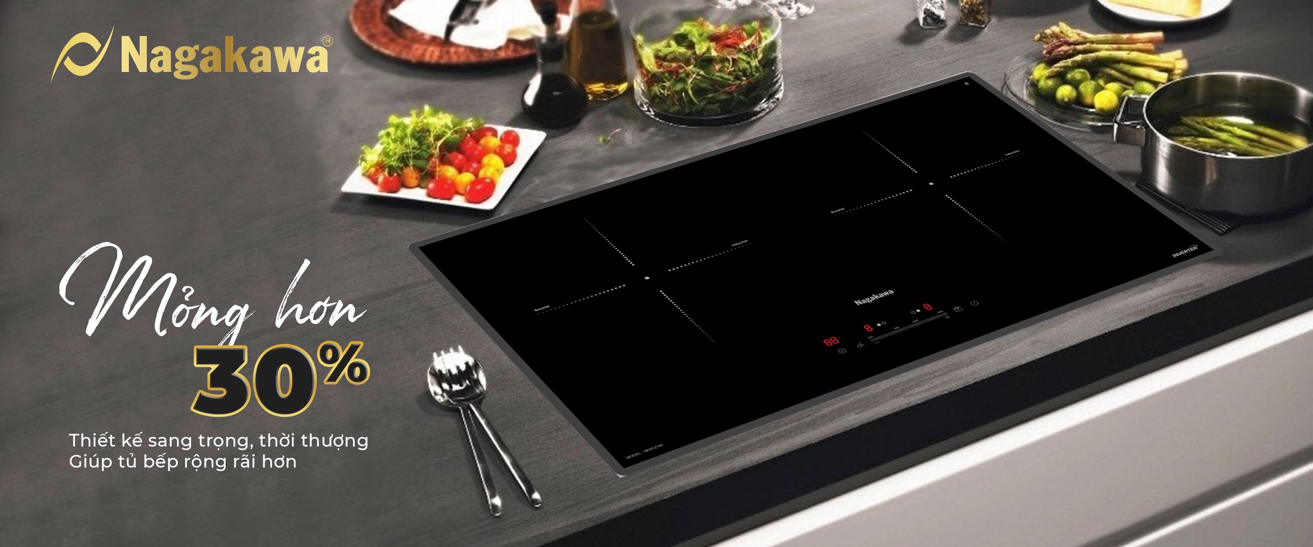 Bếp từ đôi Nagakawa UltraSlim NK2C21M