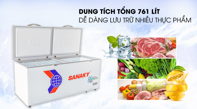 Tủ đông Sanaky Inverter 761 lít VH8699HY3