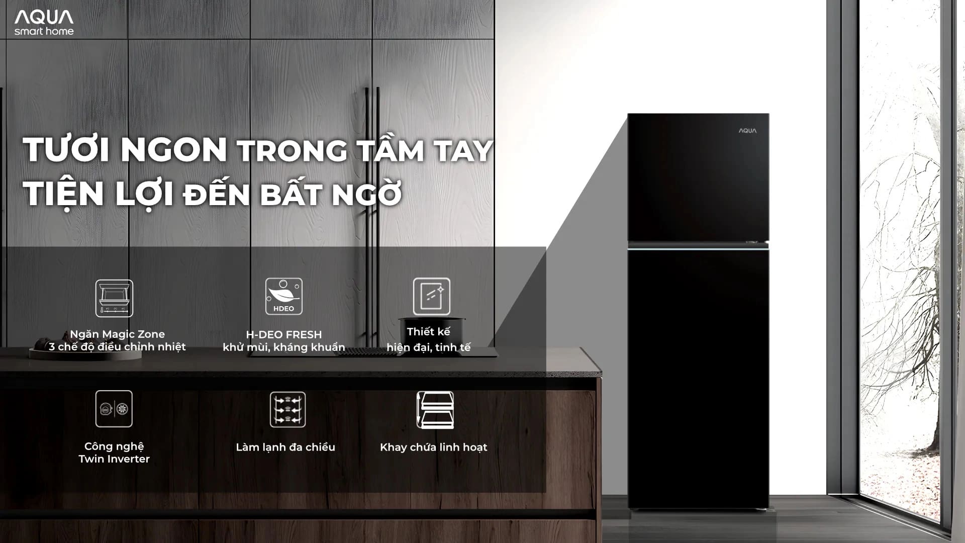 Tủ lạnh Aqua Inverter 236 lít AQR-T265FA(LB)