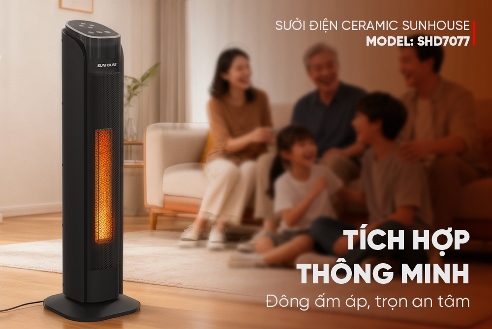 Sưởi điện Ceramic Sunhouse SHD7077