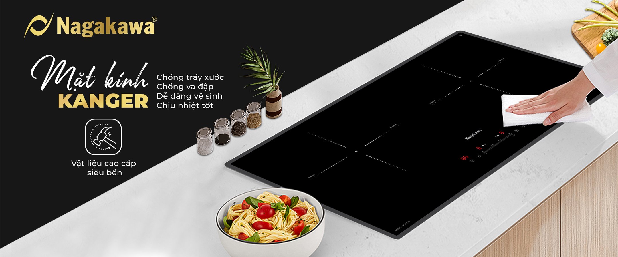 Bếp từ đôi Nagakawa UltraSlim NK2C21M