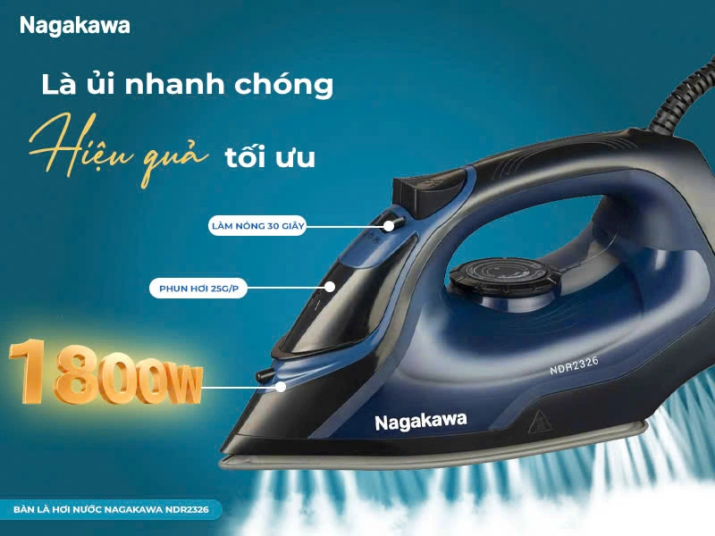 Bàn là hơi nước Nagakawa NDR2326