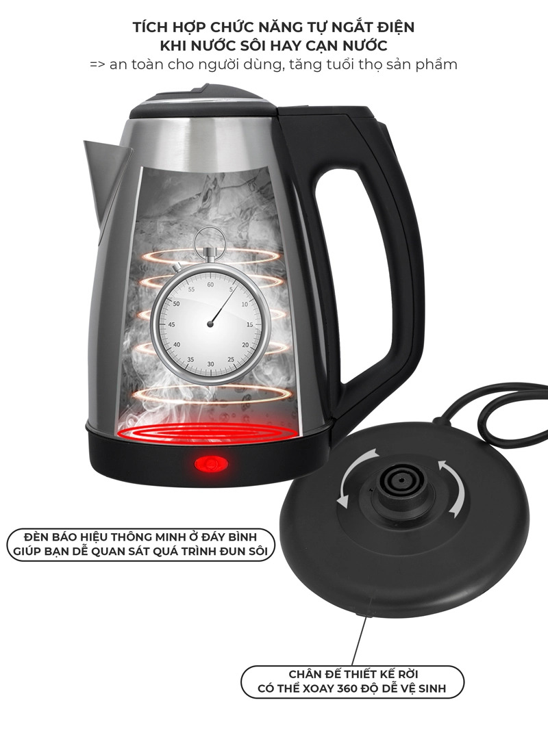Ấm siêu tốc 1.8L Nagakawa NAG0308